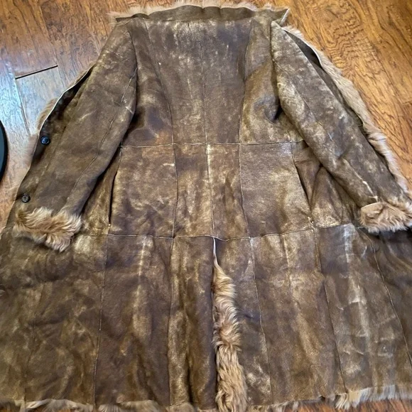 Afghan coat, real fur, Brown, - Picture 2 of 4